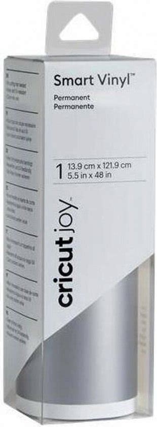 Cricut Joy Smart Vinyl Permanent 14x122cm (Silver); Auto-loads for continuous cuts without a cutting mat; Permanent adhesive lasts up to 3 years; For Cricut Joy™